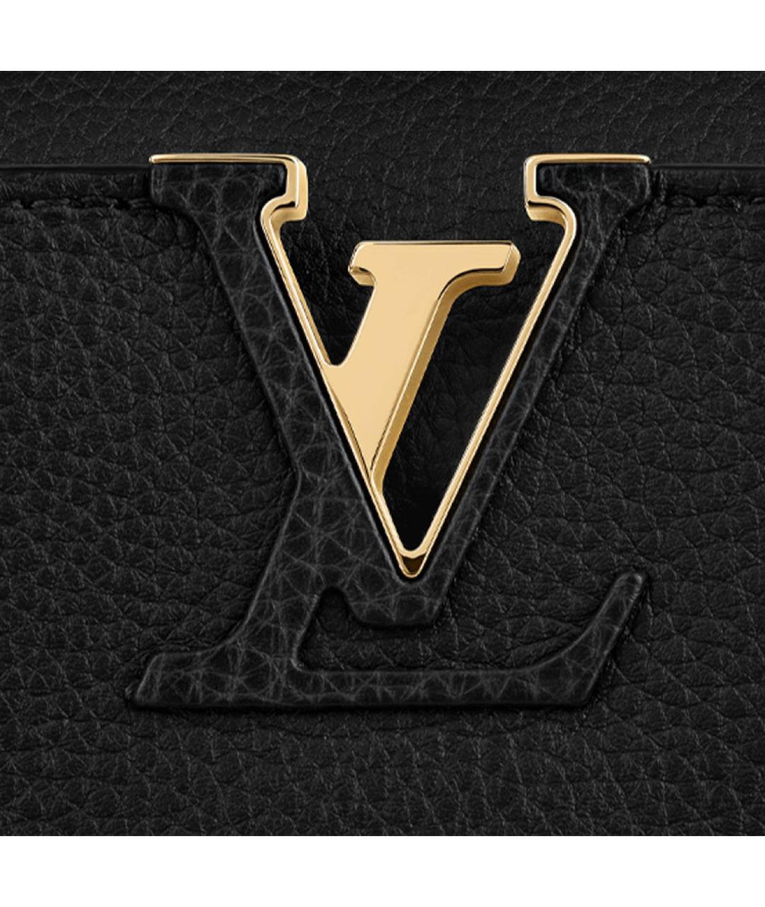 LOUIS VUITTON Черная кожаная сумка через плечо, фото 5