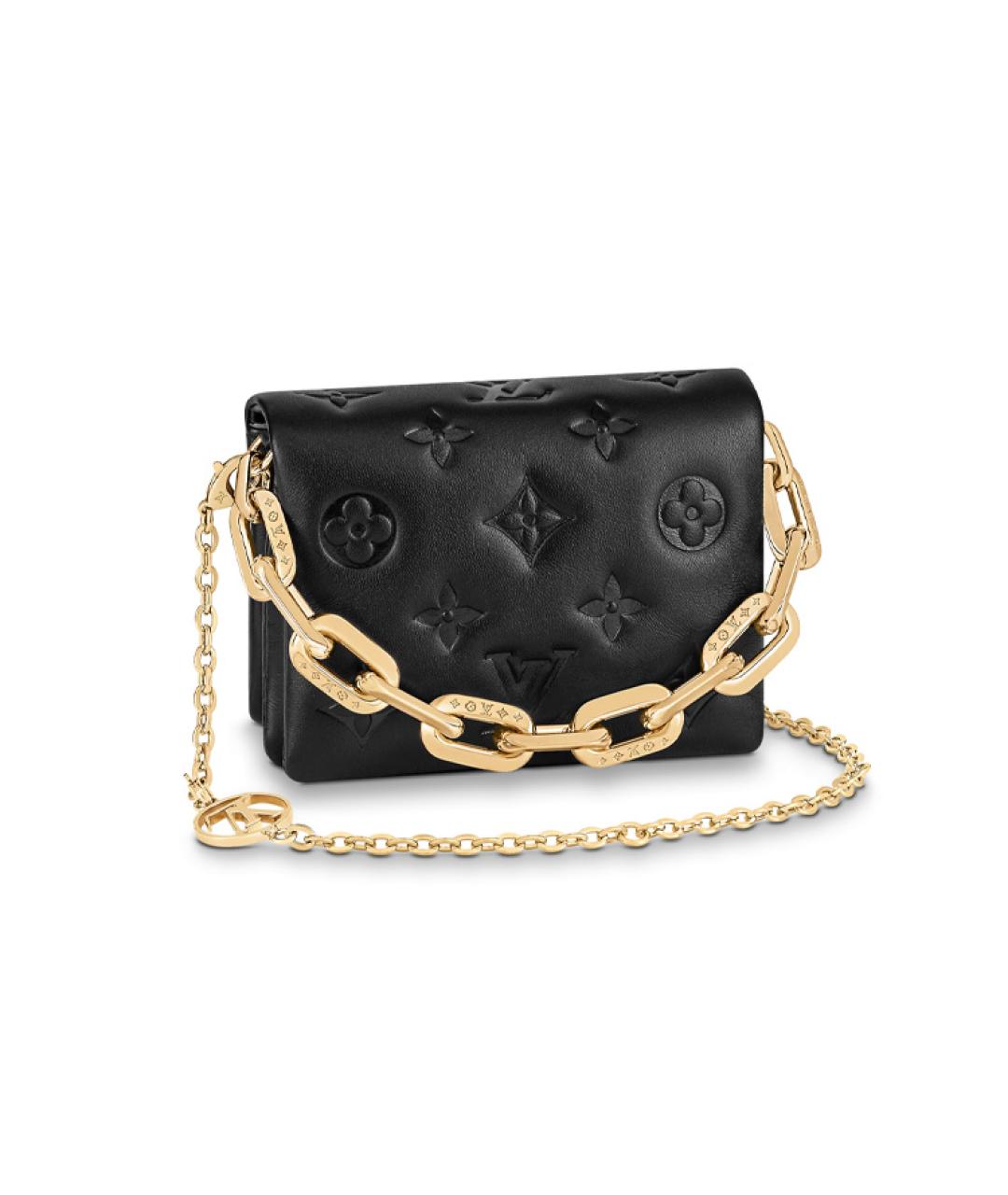 LOUIS VUITTON Черная кожаная сумка через плечо, фото 1