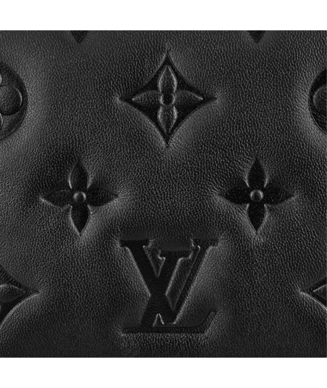 LOUIS VUITTON Черная кожаная сумка через плечо, фото 5