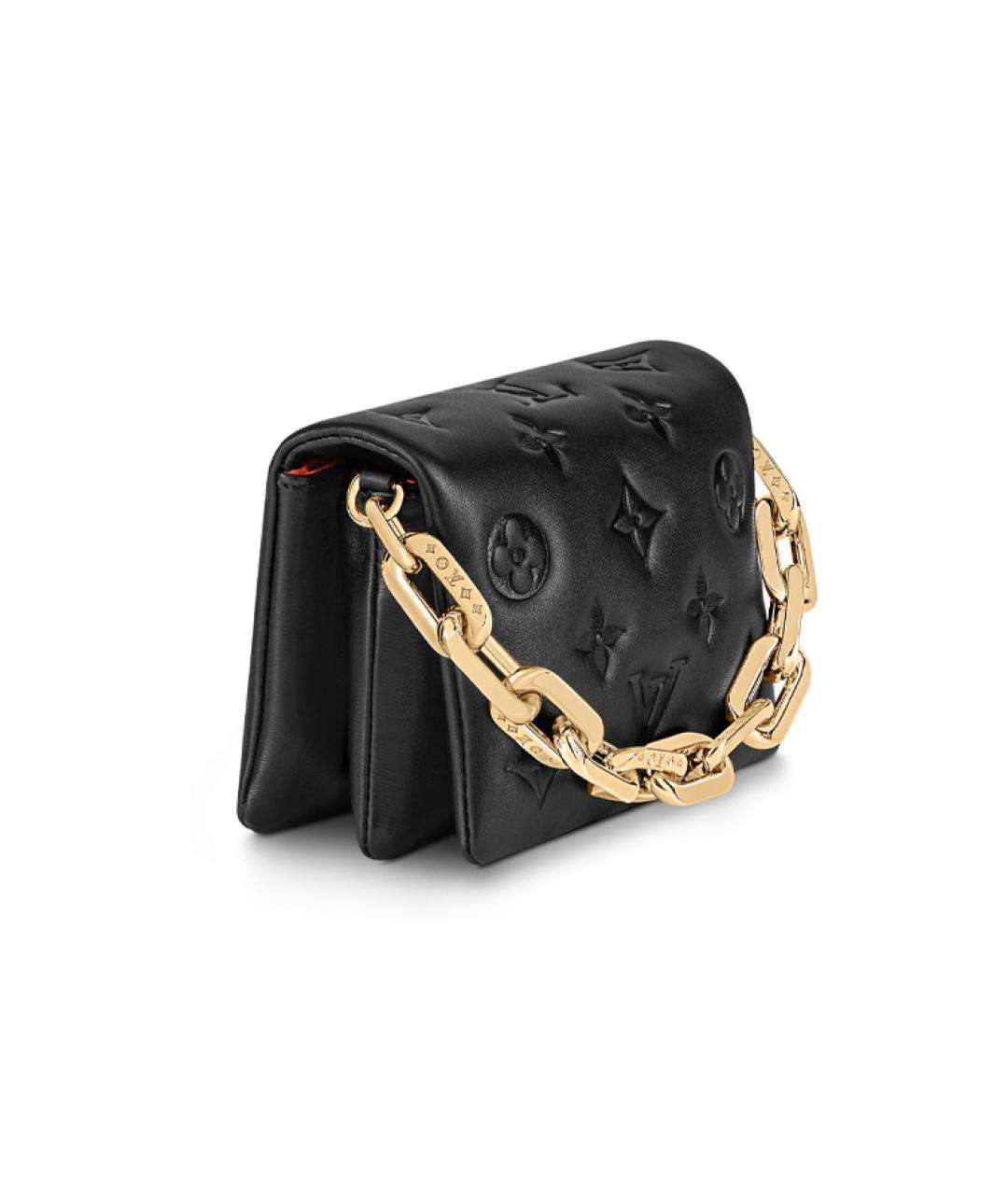 LOUIS VUITTON Черная кожаная сумка через плечо, фото 2