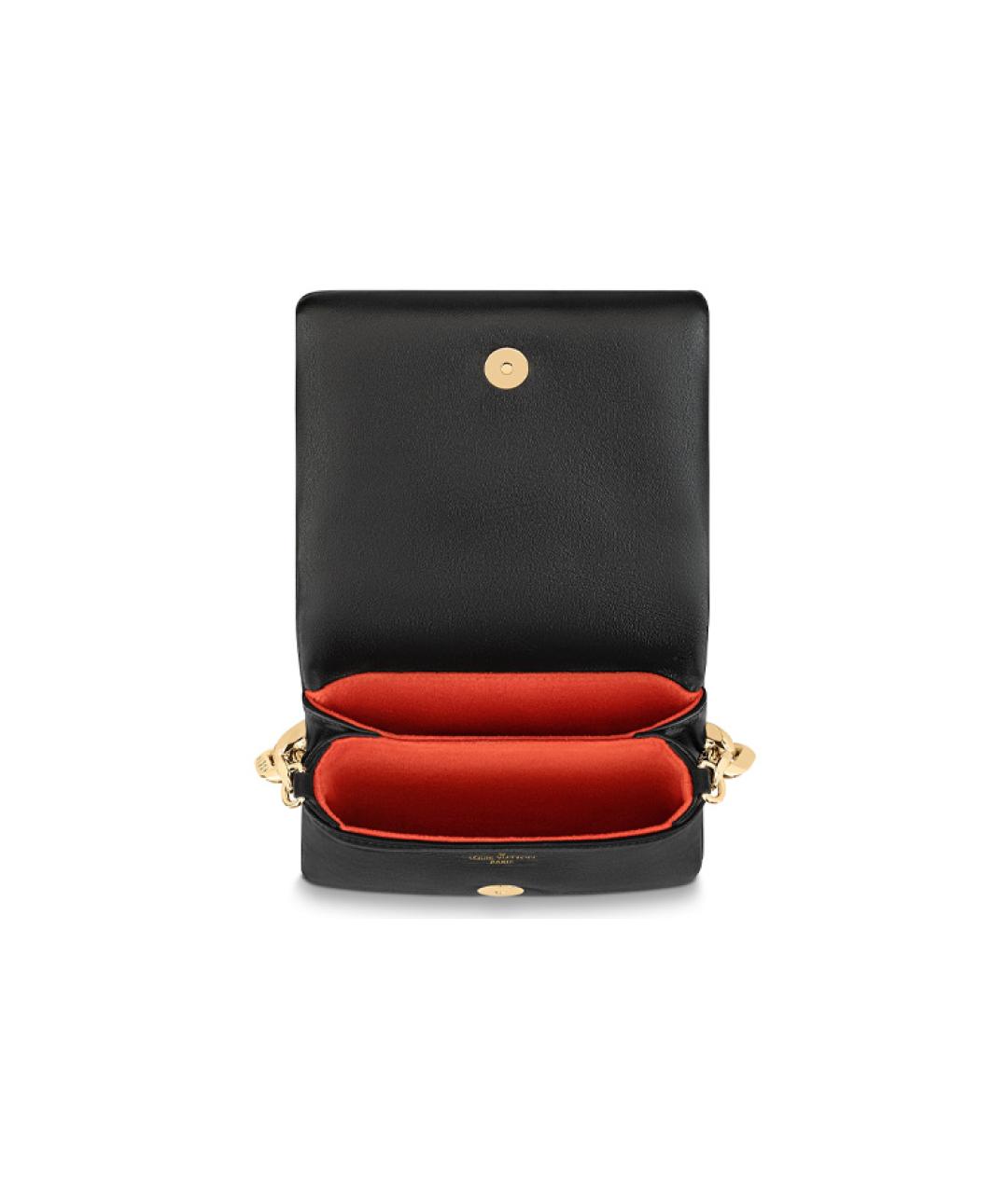 LOUIS VUITTON Черная кожаная сумка через плечо, фото 4