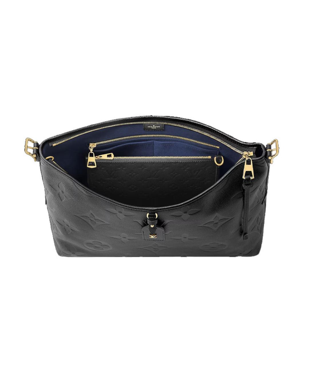 LOUIS VUITTON Черная кожаная сумка через плечо, фото 3