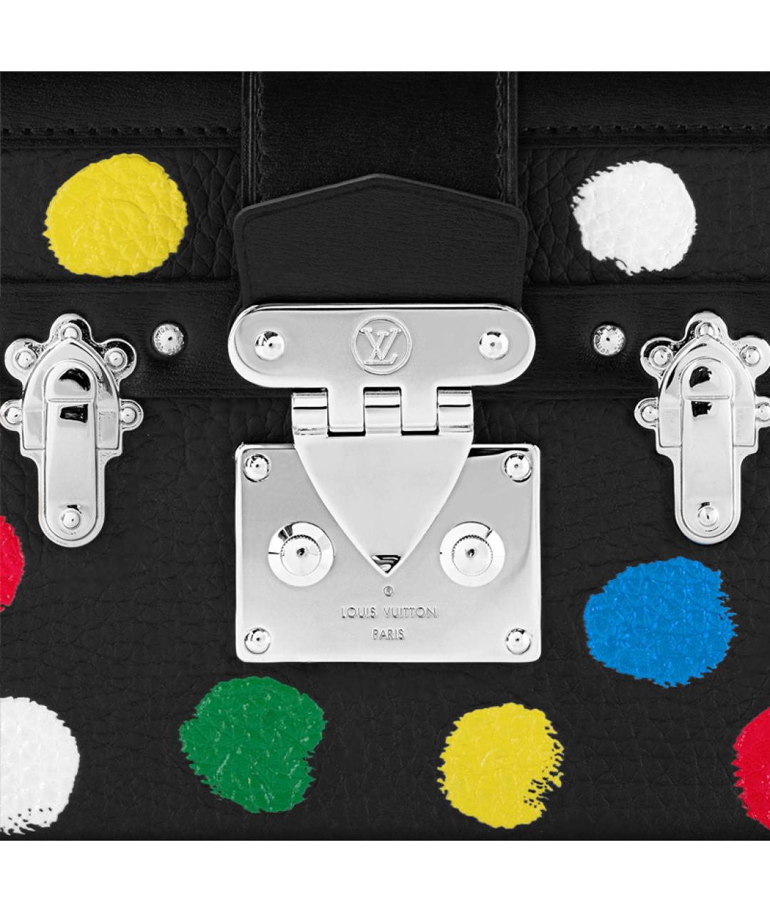 LOUIS VUITTON Черная кожаная сумка через плечо, фото 5