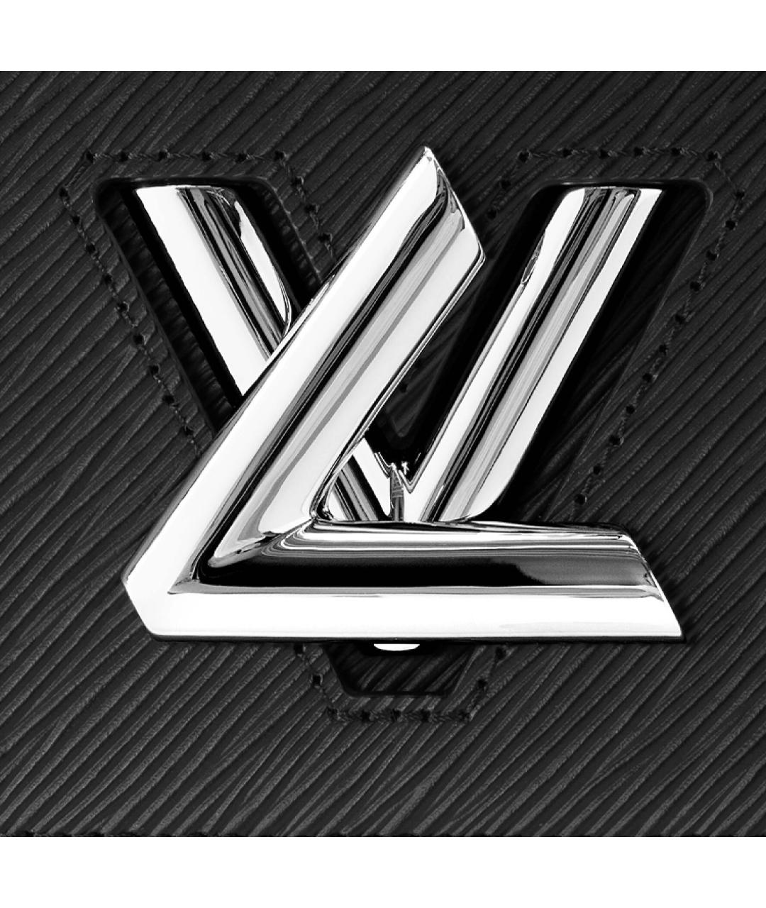 LOUIS VUITTON Черная кожаная сумка через плечо, фото 5