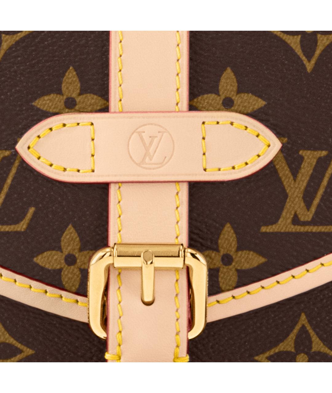 LOUIS VUITTON Коричневая кожаная сумка через плечо, фото 6