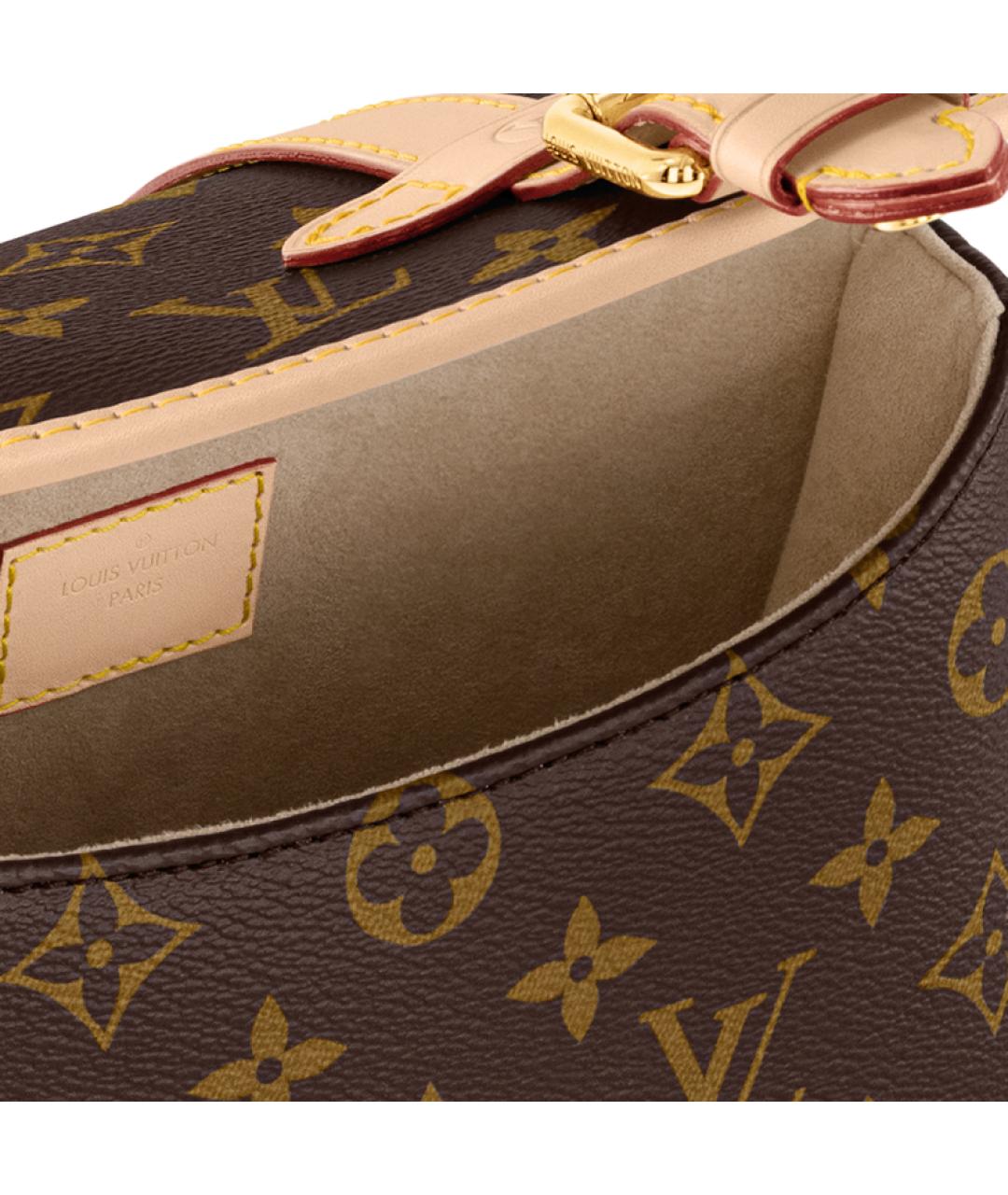 LOUIS VUITTON Коричневая кожаная сумка через плечо, фото 5