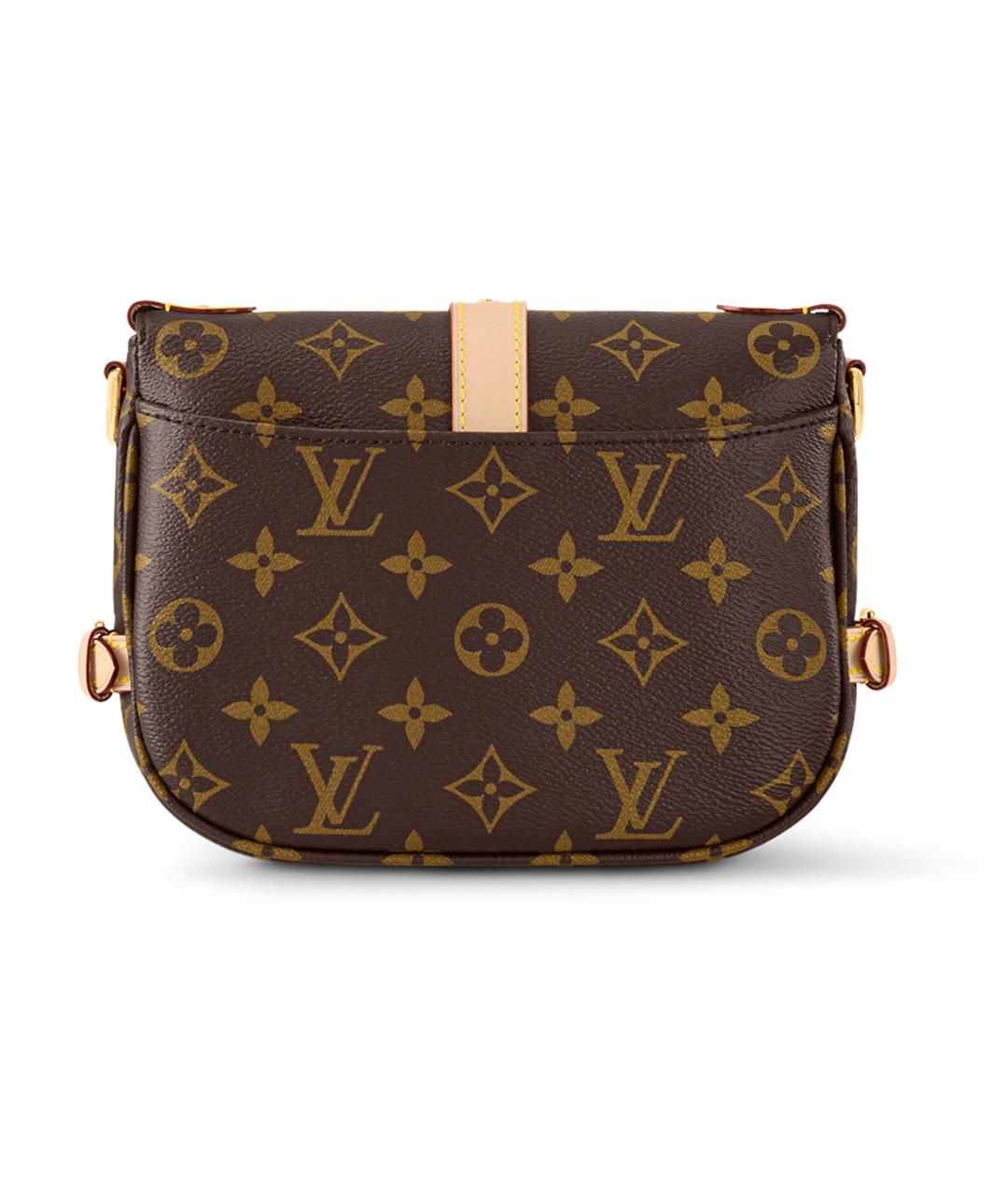 LOUIS VUITTON Коричневая кожаная сумка через плечо, фото 3