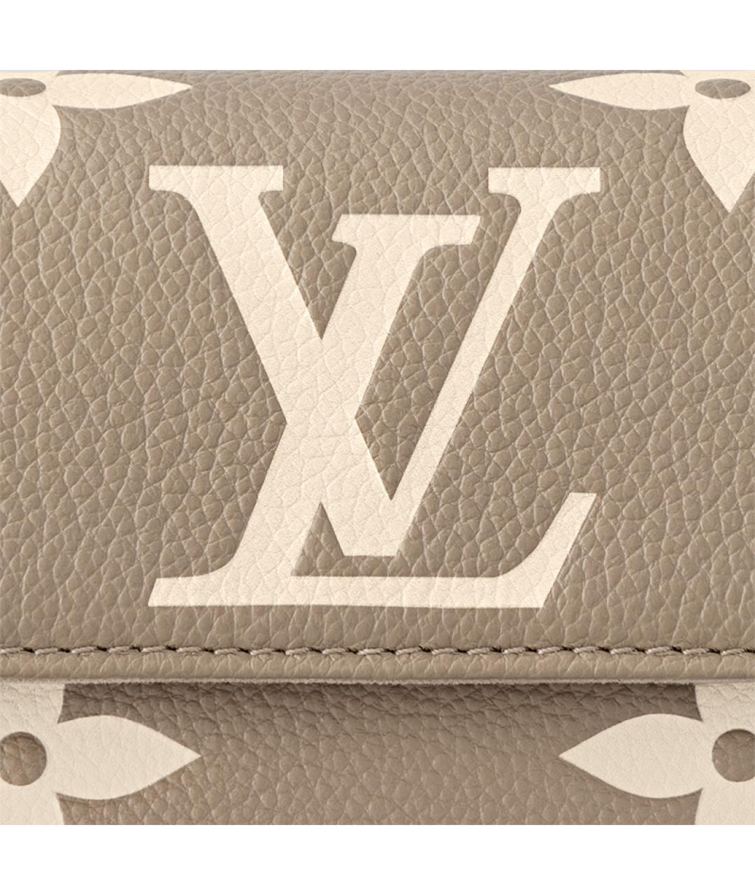 LOUIS VUITTON Бежевая кожаная сумка через плечо, фото 6