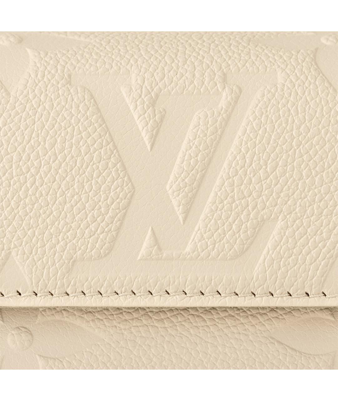 LOUIS VUITTON Бежевая кожаная сумка через плечо, фото 5