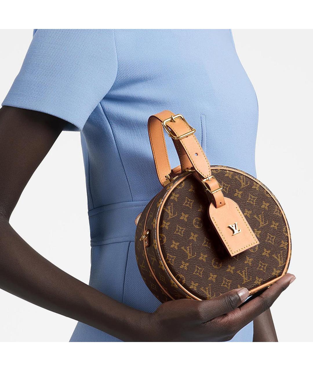 LOUIS VUITTON Коричневая кожаная сумка через плечо, фото 6