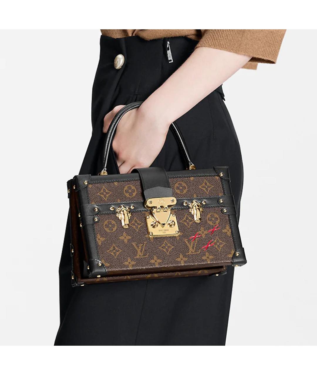 LOUIS VUITTON Коричневая кожаная сумка через плечо, фото 6