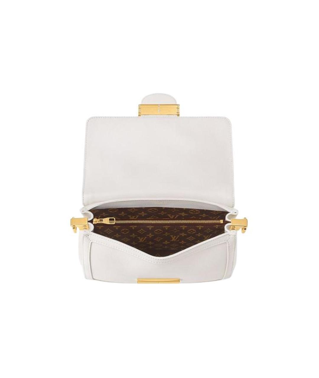 LOUIS VUITTON Белая кожаная сумка через плечо, фото 4