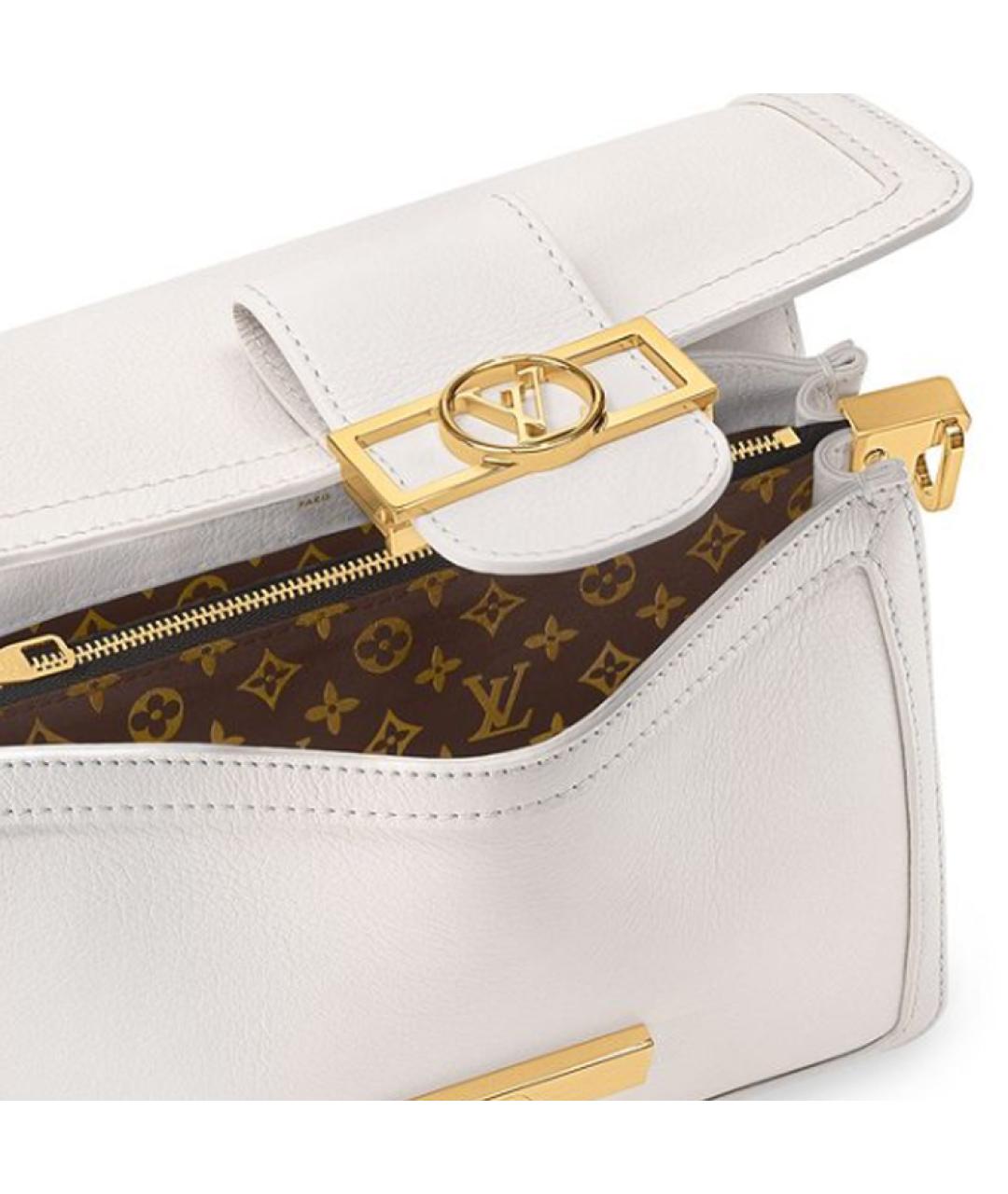 LOUIS VUITTON Белая кожаная сумка через плечо, фото 5