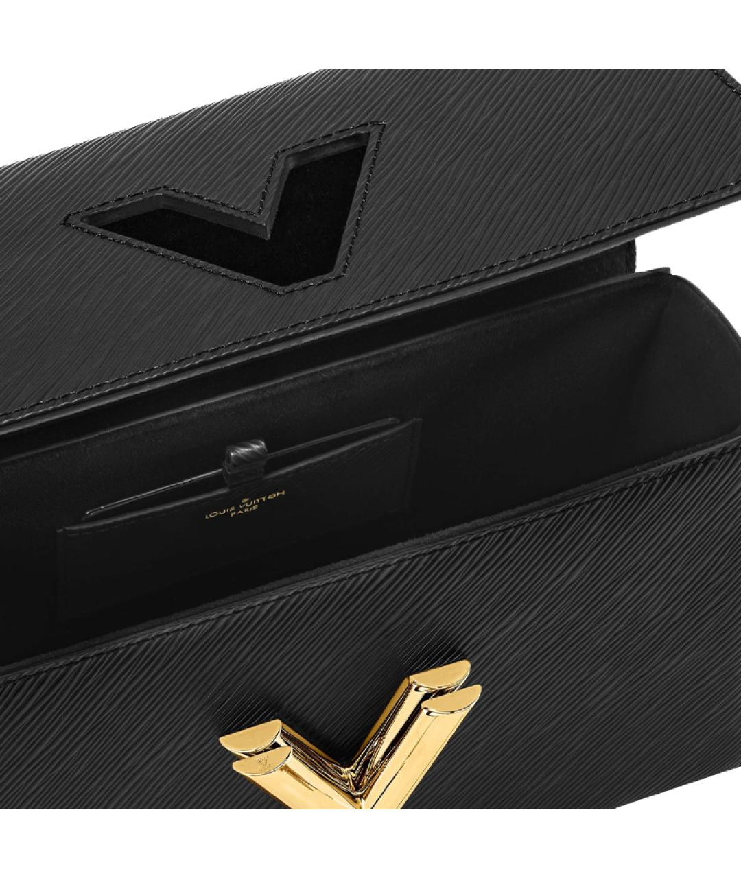 LOUIS VUITTON Черная кожаная сумка через плечо, фото 5