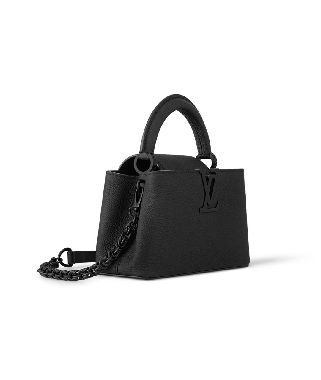 LOUIS VUITTON Черная кожаная сумка через плечо, фото 2