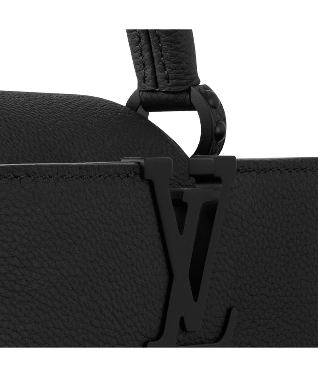 LOUIS VUITTON Черная кожаная сумка через плечо, фото 6