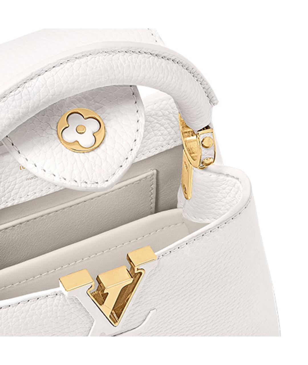 LOUIS VUITTON Белая кожаная сумка через плечо, фото 6