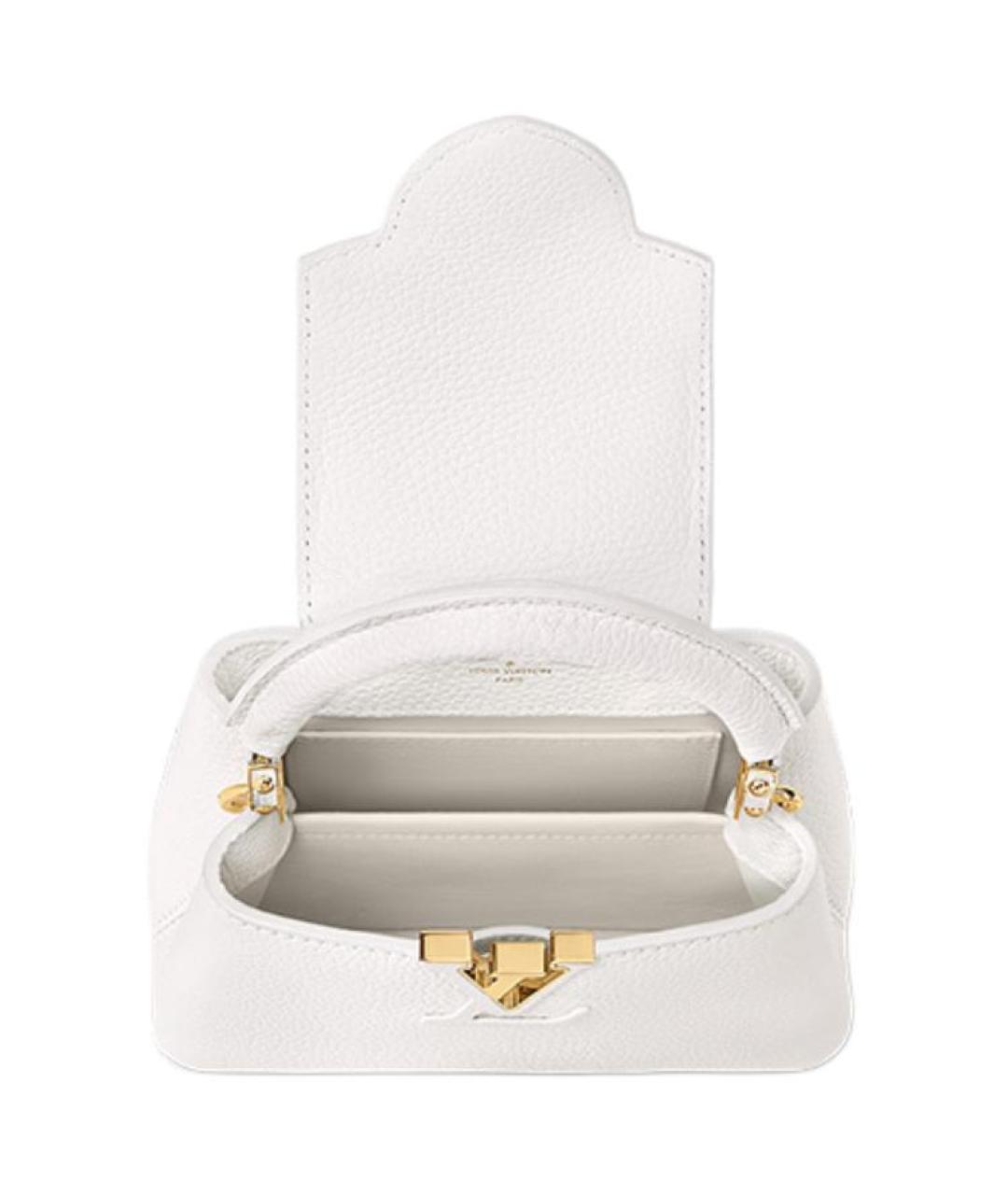 LOUIS VUITTON Белая кожаная сумка через плечо, фото 4