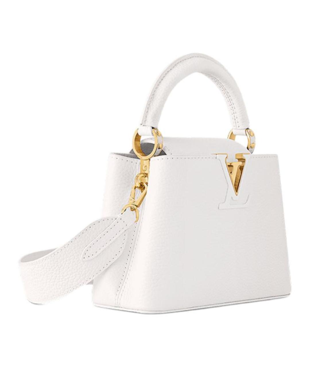 LOUIS VUITTON Белая кожаная сумка через плечо, фото 2