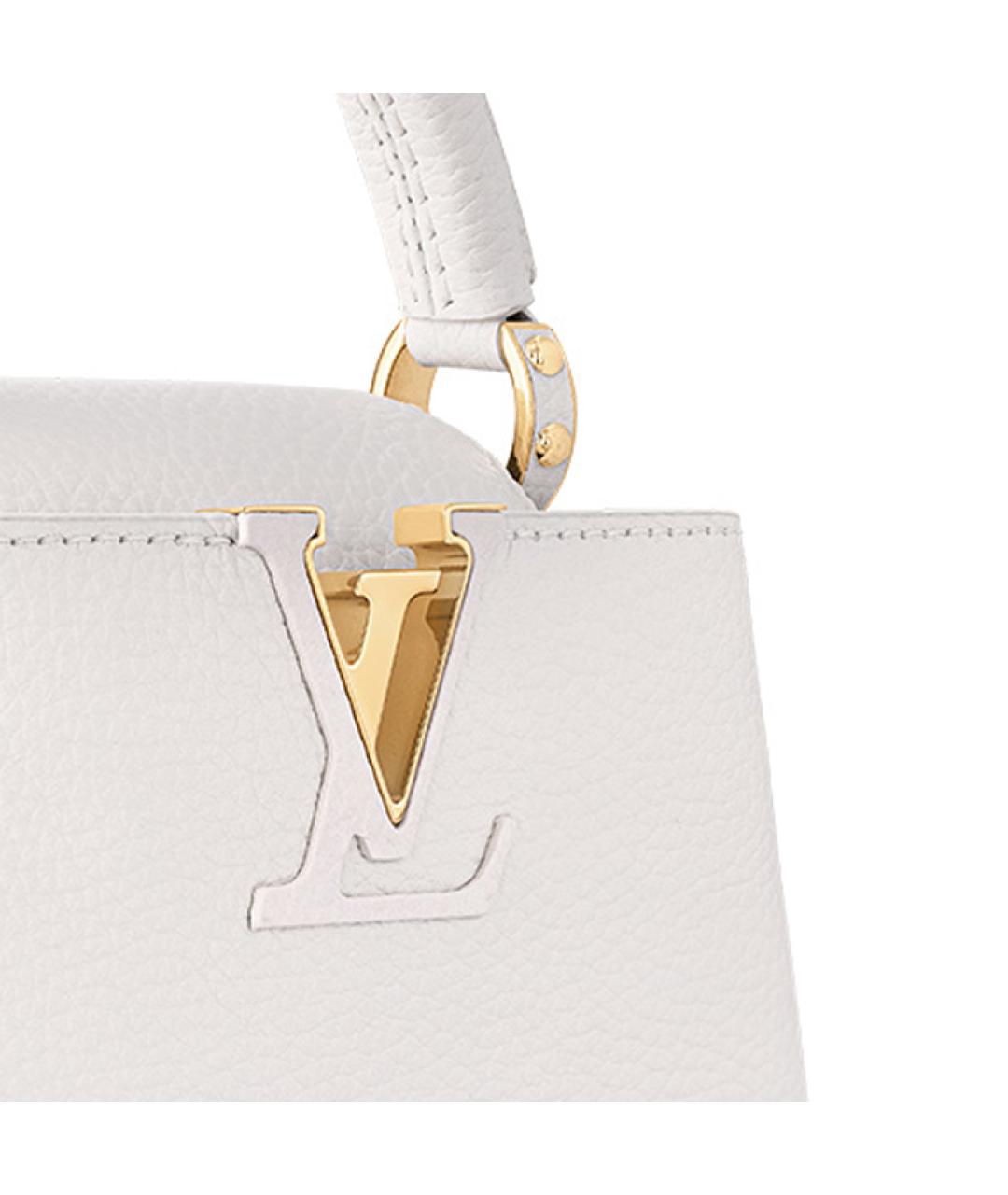 LOUIS VUITTON Белая кожаная сумка через плечо, фото 5