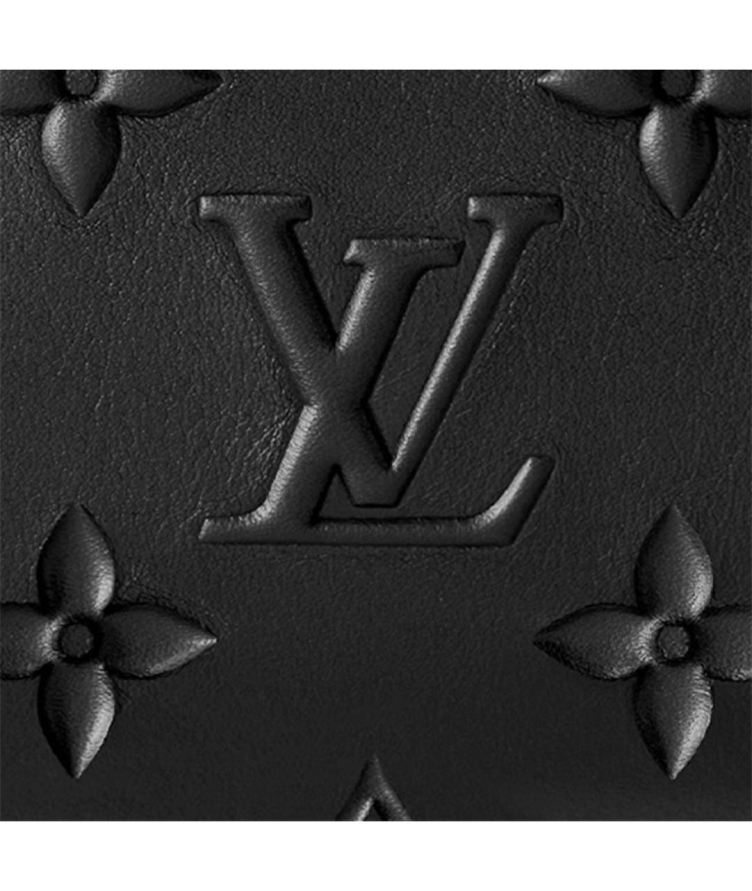 LOUIS VUITTON Черная кожаная сумка через плечо, фото 5