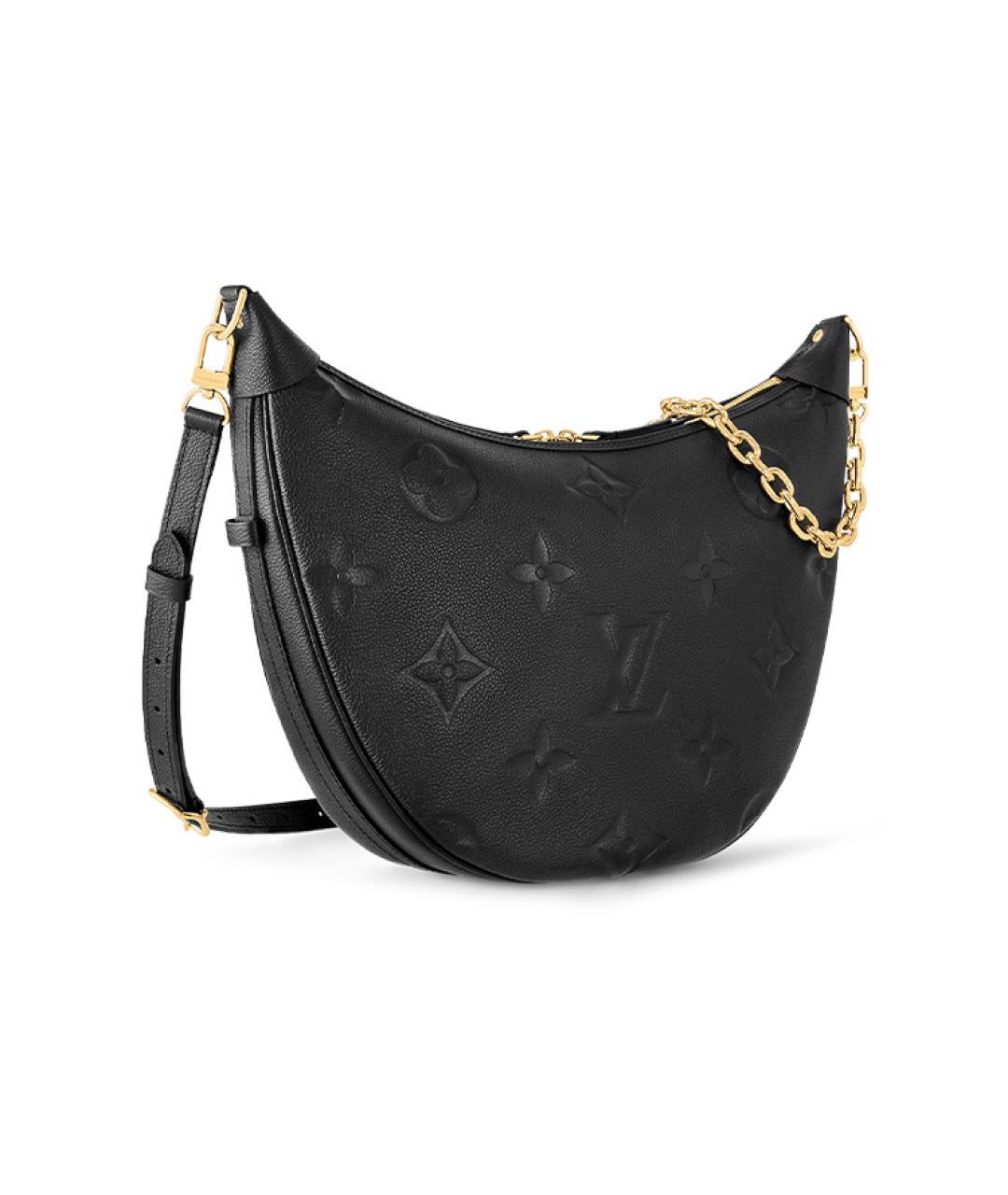 LOUIS VUITTON Черная кожаная сумка через плечо, фото 3