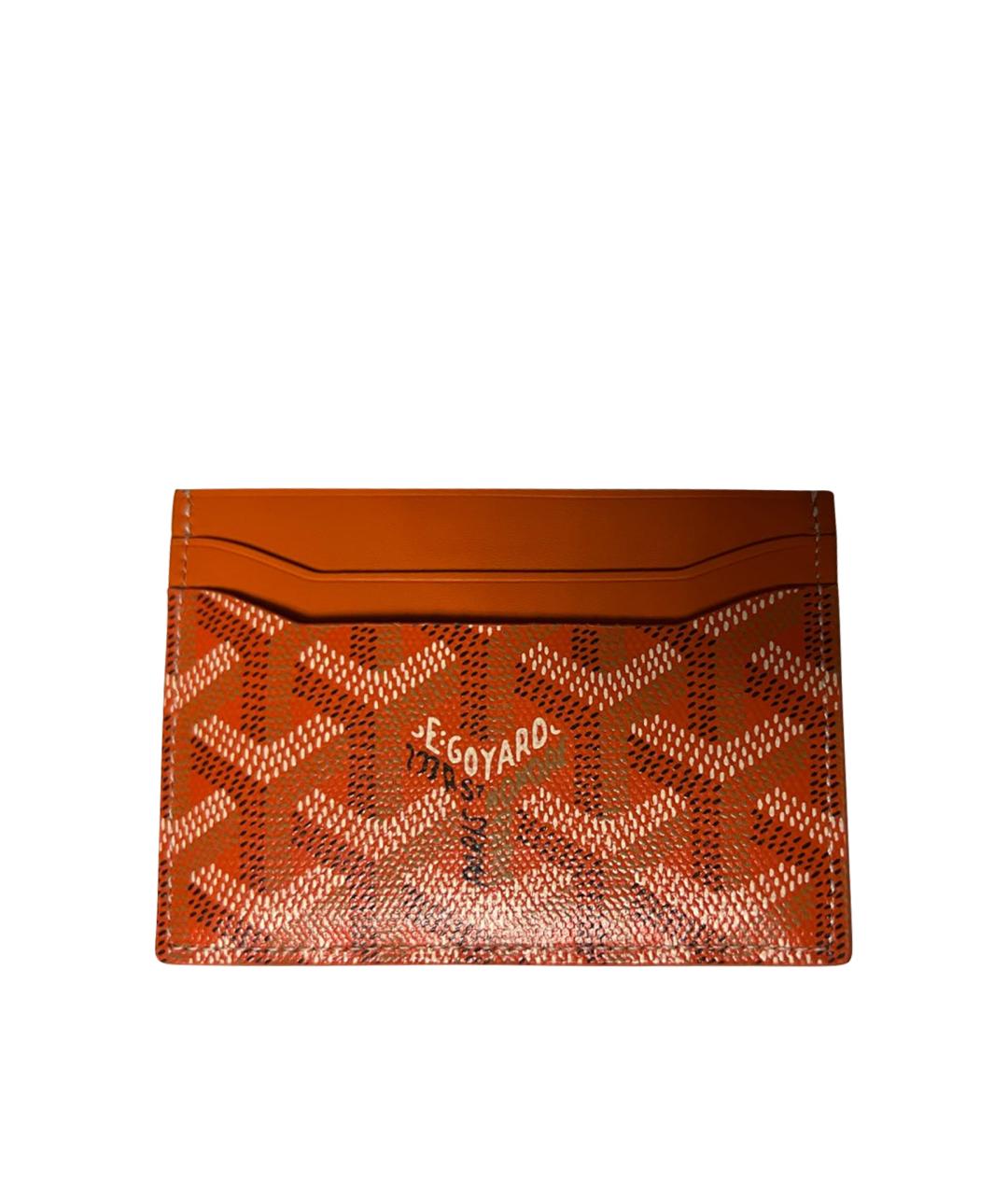 GOYARD Оранжевый кожаный кардхолдер, фото 1