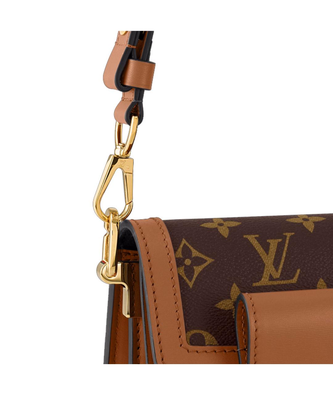 LOUIS VUITTON Коричневая кожаная сумка через плечо, фото 5