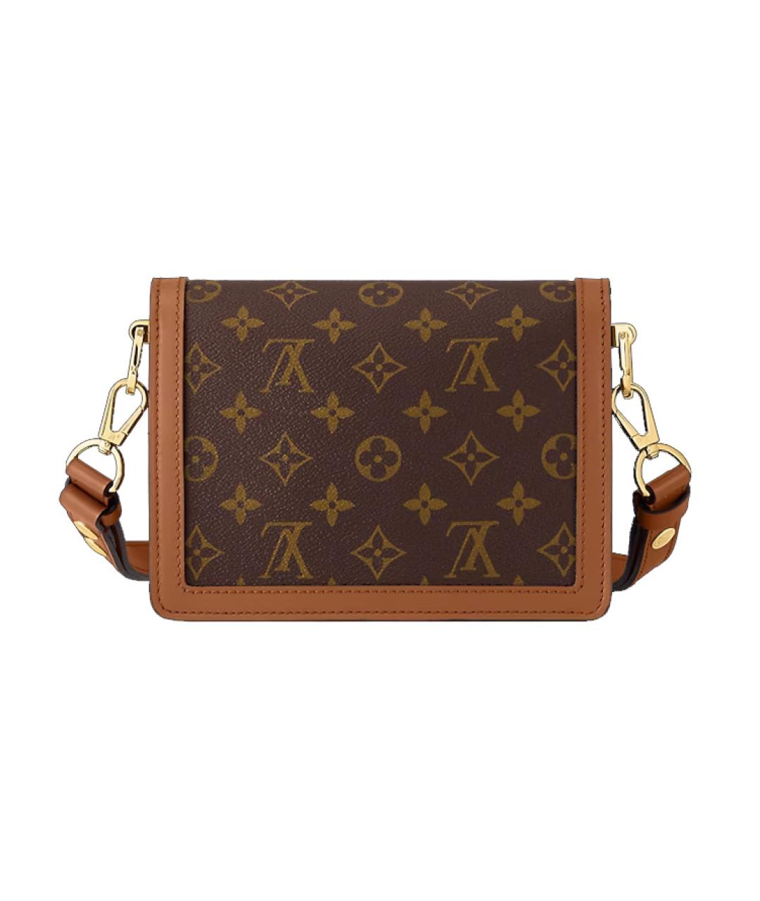 LOUIS VUITTON Коричневая кожаная сумка через плечо, фото 3