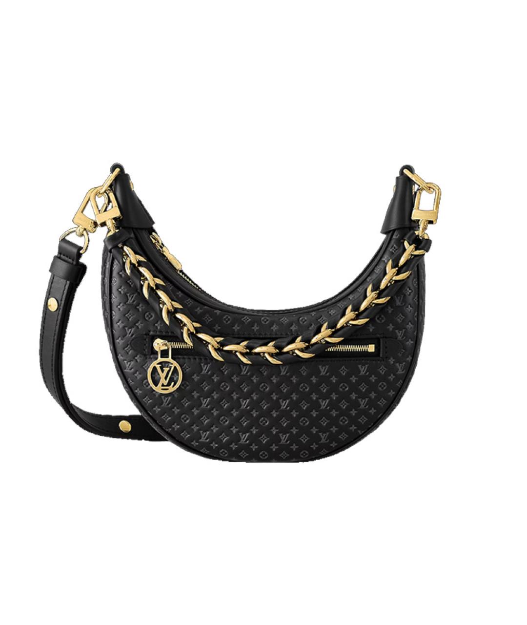 LOUIS VUITTON Черная кожаная сумка через плечо, фото 1