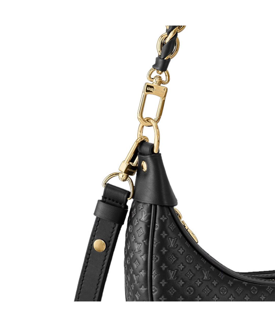 LOUIS VUITTON Черная кожаная сумка через плечо, фото 5