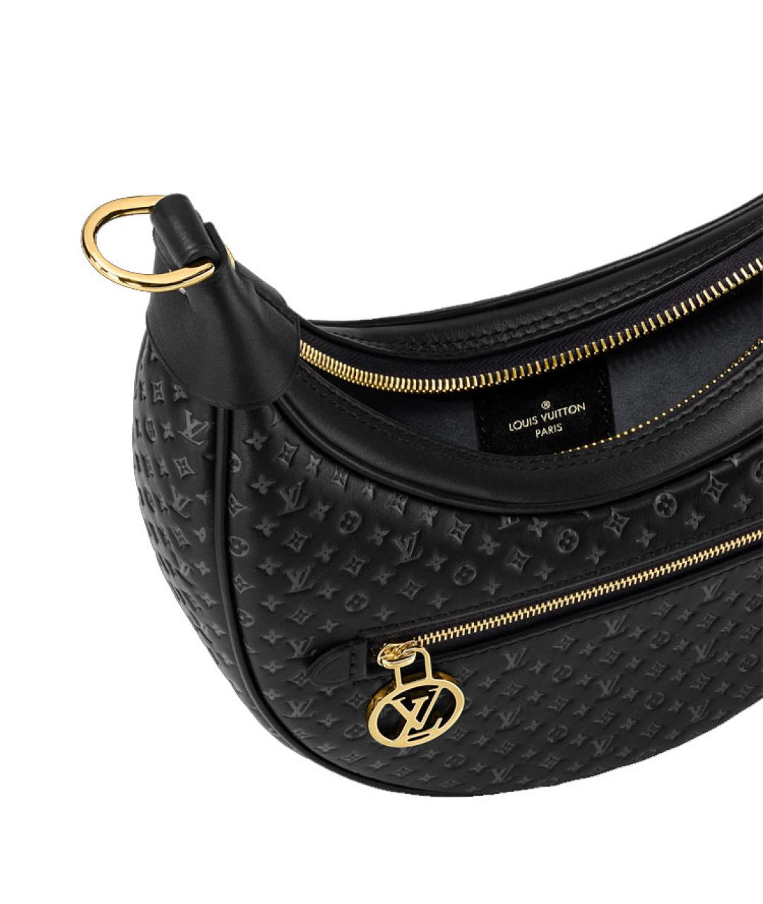 LOUIS VUITTON Черная кожаная сумка через плечо, фото 6