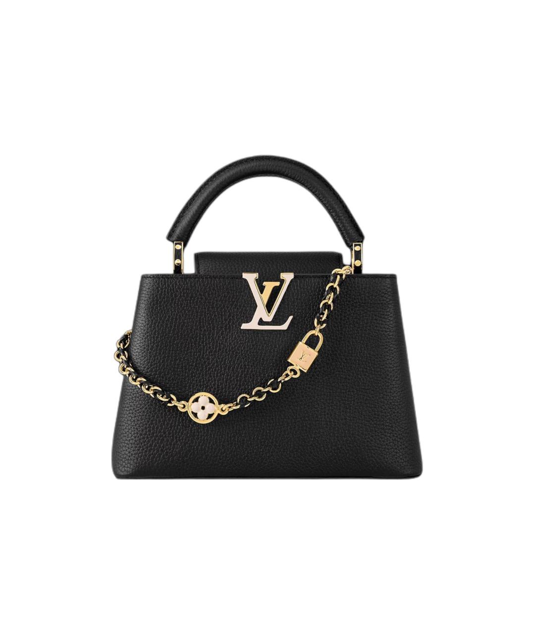 LOUIS VUITTON Черная кожаная сумка через плечо, фото 1