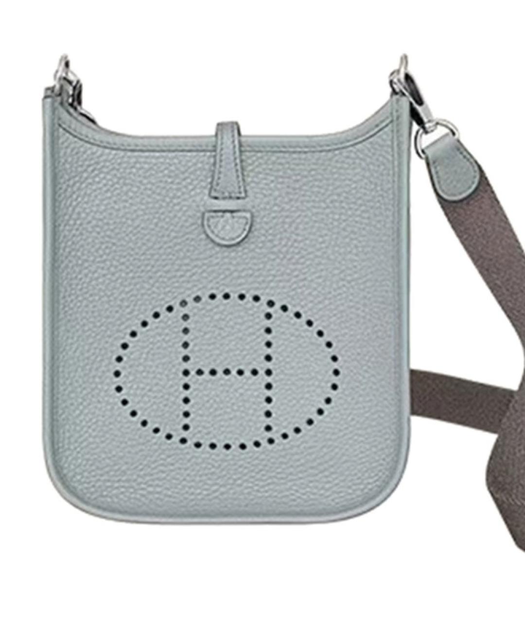 HERMES Серая кожаная сумка через плечо, фото 5