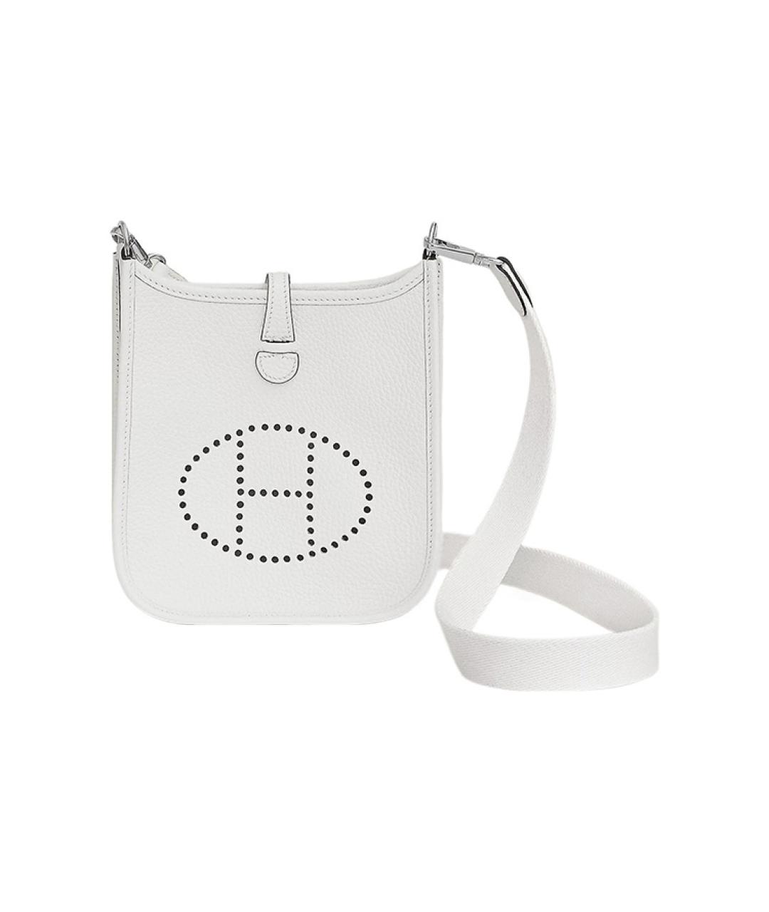 HERMES Белая кожаная сумка через плечо, фото 1