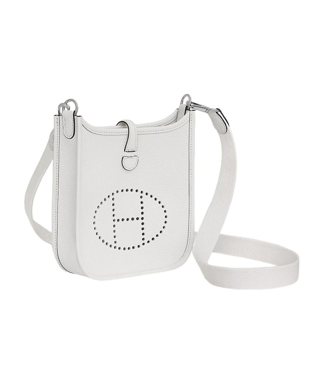 HERMES Белая кожаная сумка через плечо, фото 2