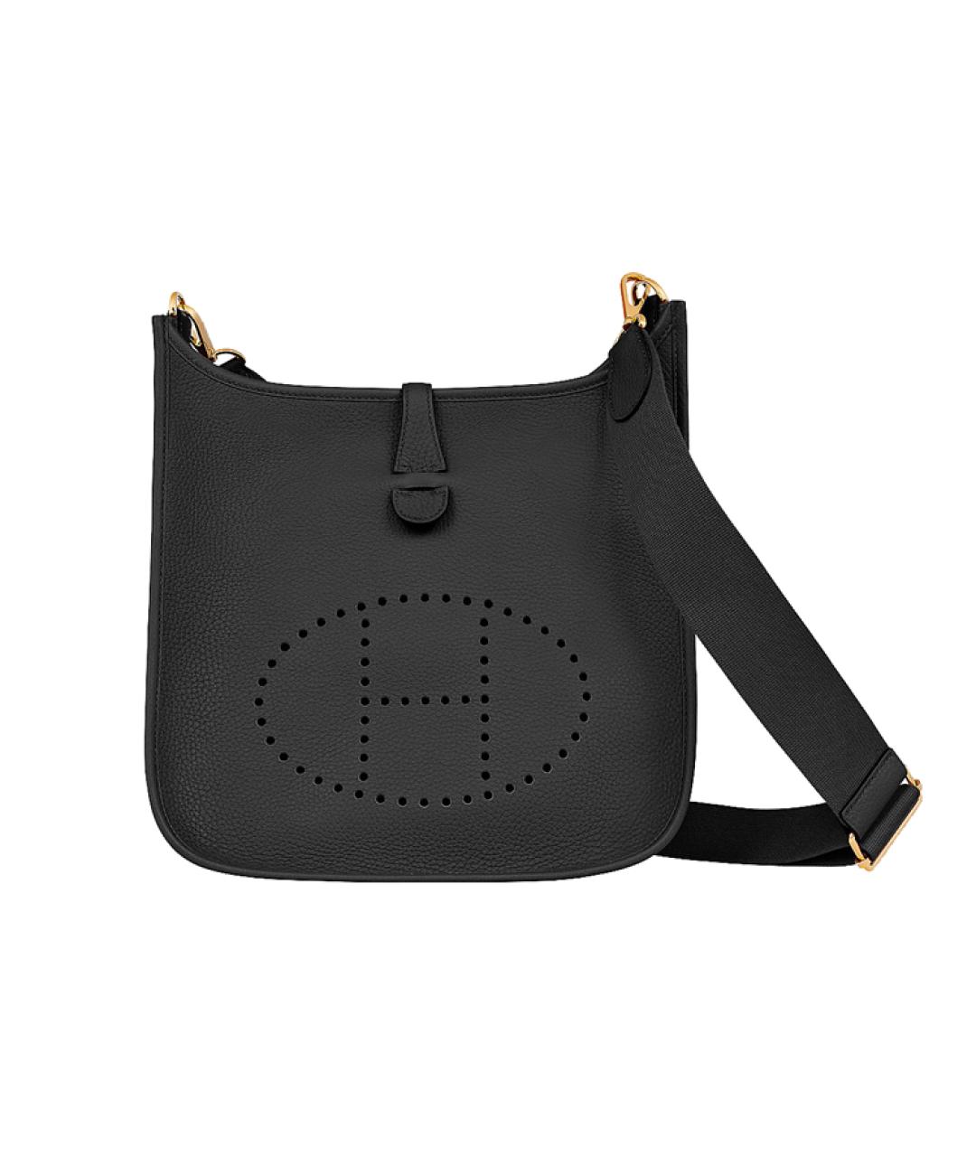 HERMES Черная кожаная сумка через плечо, фото 1