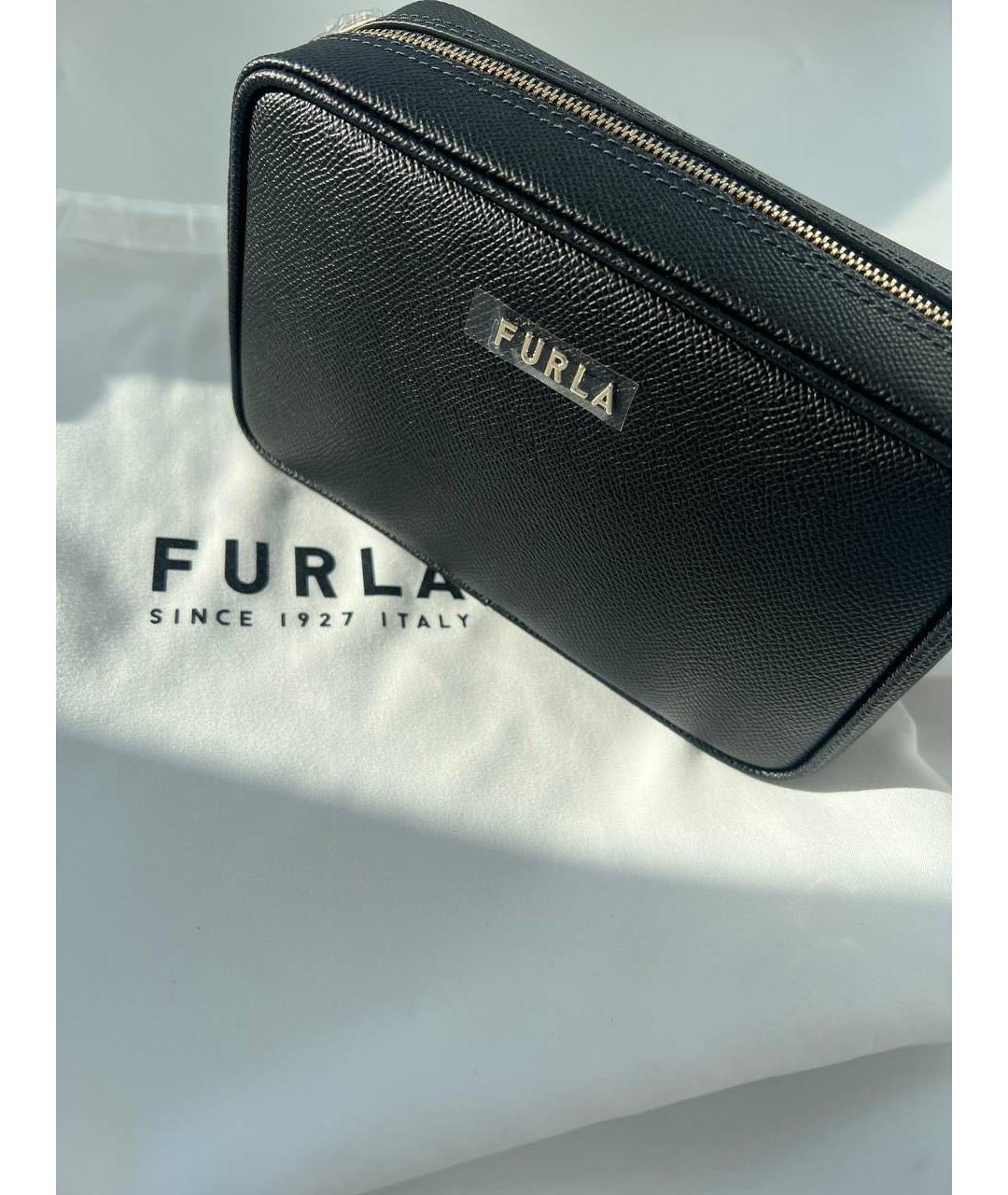 FURLA Черная кожаная сумка через плечо, фото 3