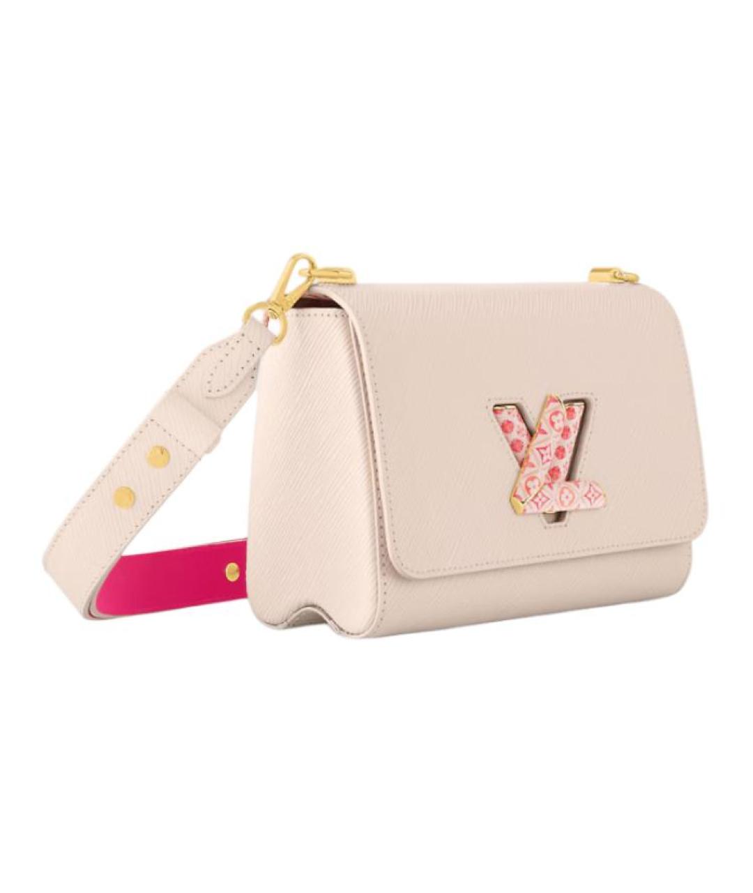 LOUIS VUITTON Бежевая кожаная сумка через плечо, фото 2