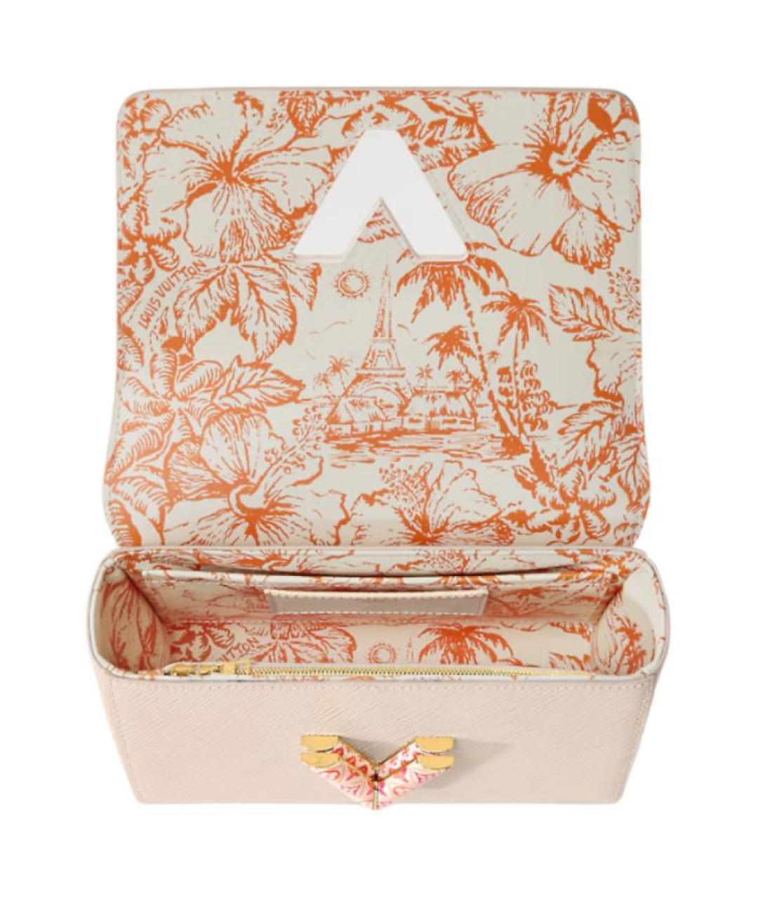 LOUIS VUITTON Бежевая кожаная сумка через плечо, фото 3