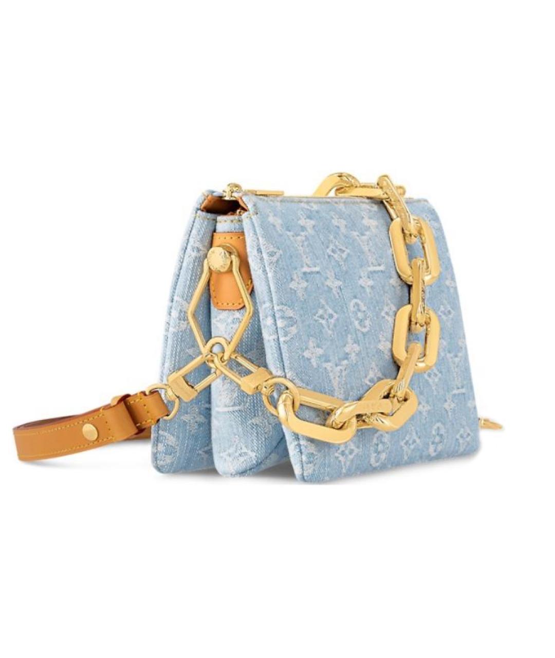 LOUIS VUITTON Голубая деним сумка через плечо, фото 2