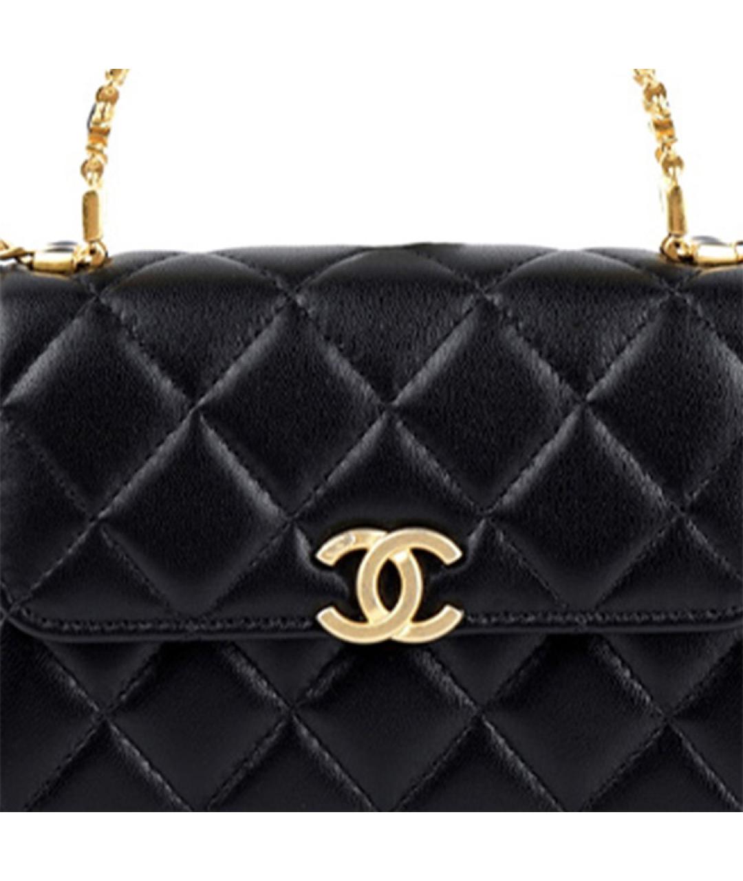 CHANEL Черная кожаная сумка через плечо, фото 4