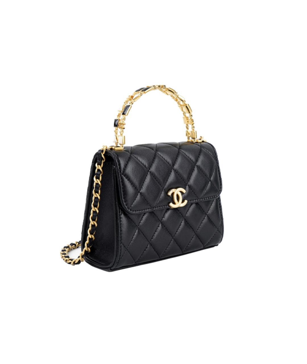 CHANEL Черная кожаная сумка через плечо, фото 2