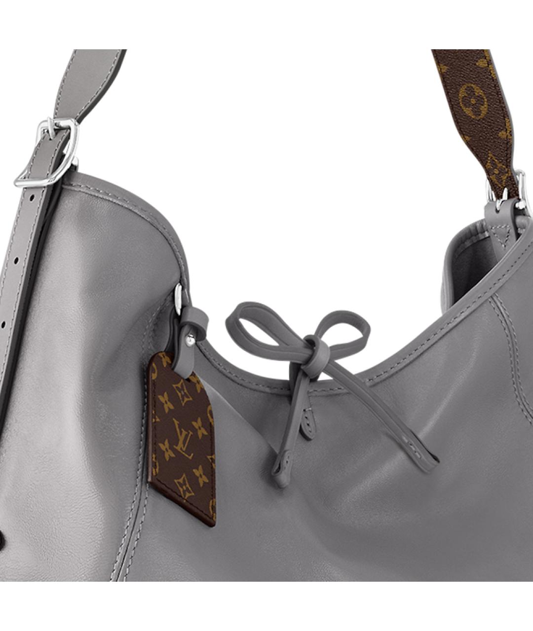 LOUIS VUITTON Серая кожаная сумка через плечо, фото 4