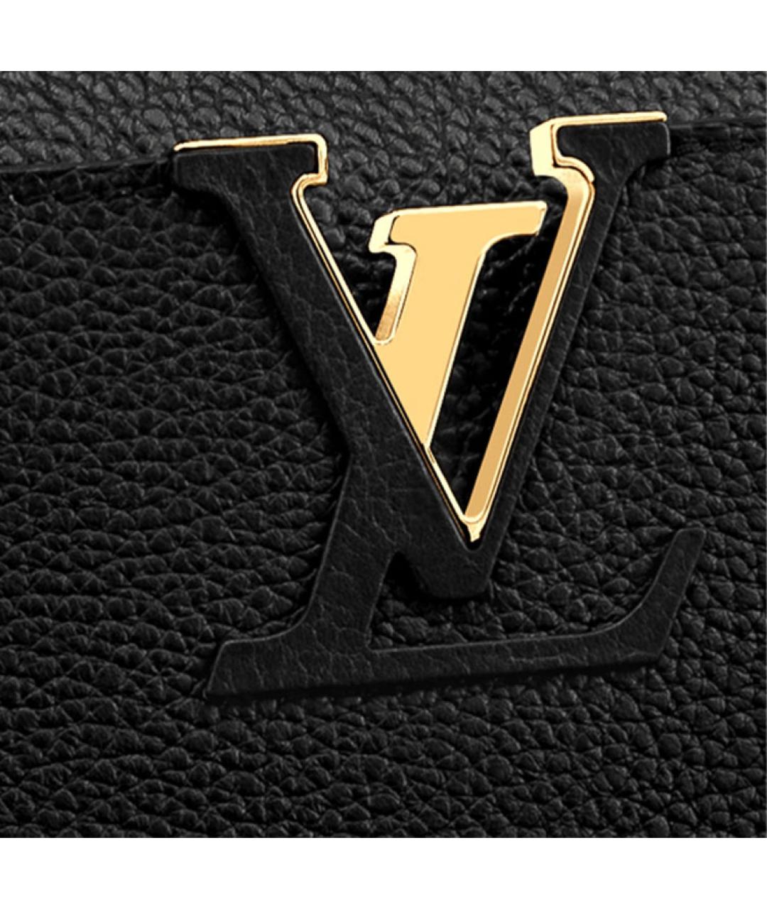 LOUIS VUITTON Черная кожаная сумка через плечо, фото 6