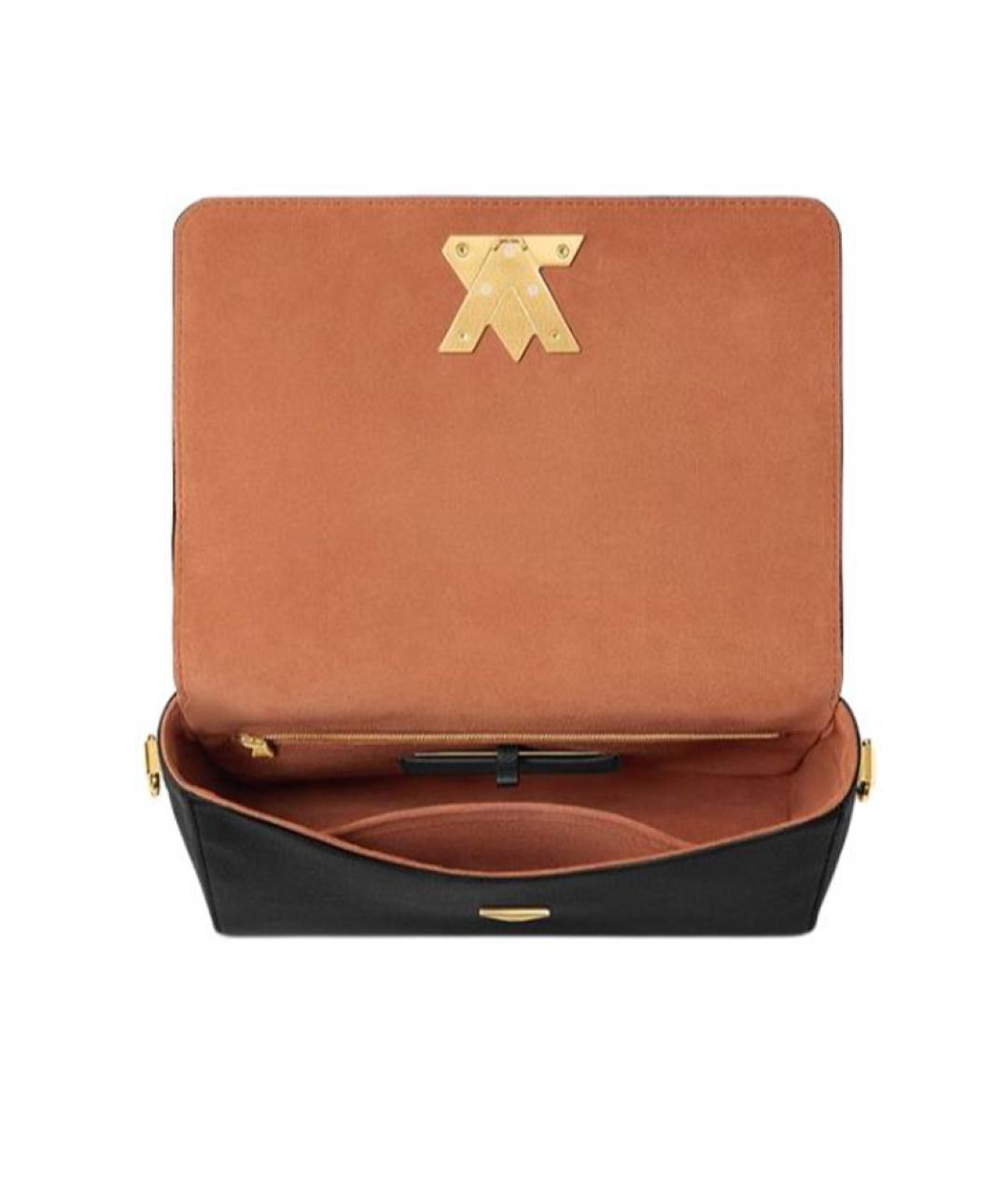 LOUIS VUITTON Черная кожаная сумка через плечо, фото 3