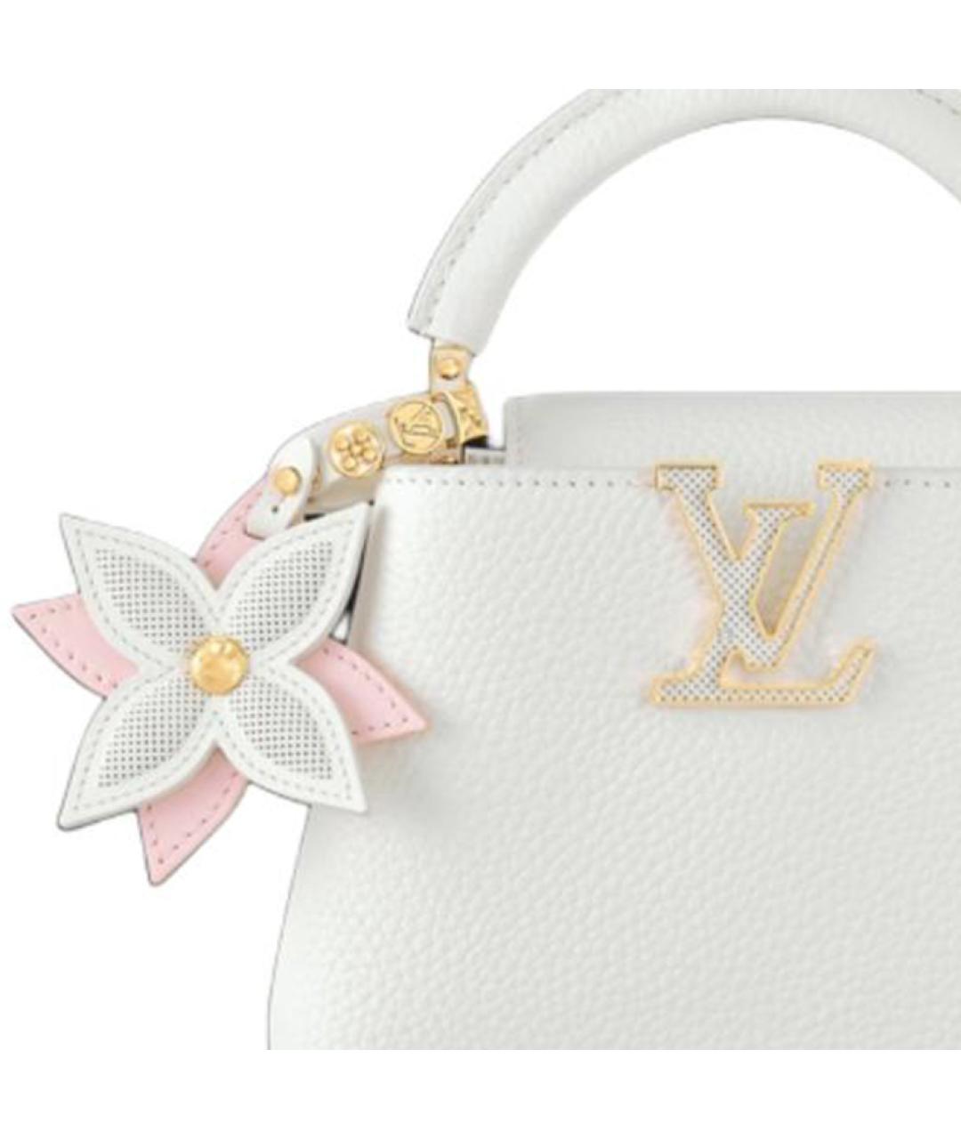 LOUIS VUITTON Белая кожаная сумка через плечо, фото 3