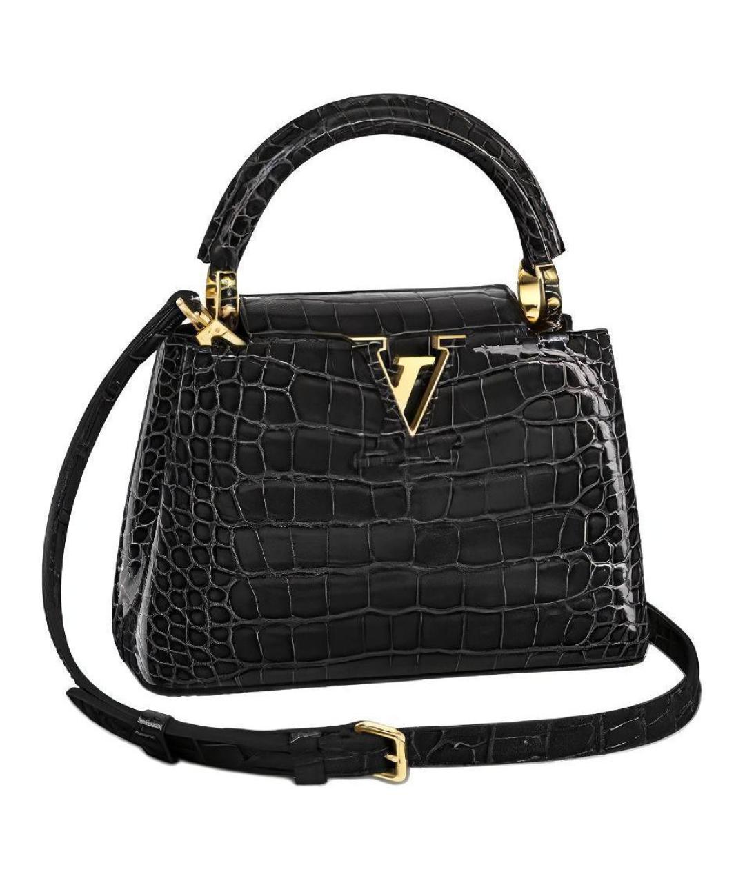 LOUIS VUITTON Черная сумка через плечо из экзотической кожи, фото 1