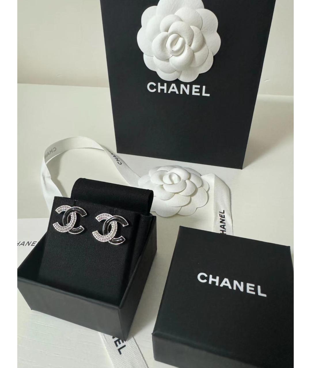 CHANEL Черные серьги, фото 4