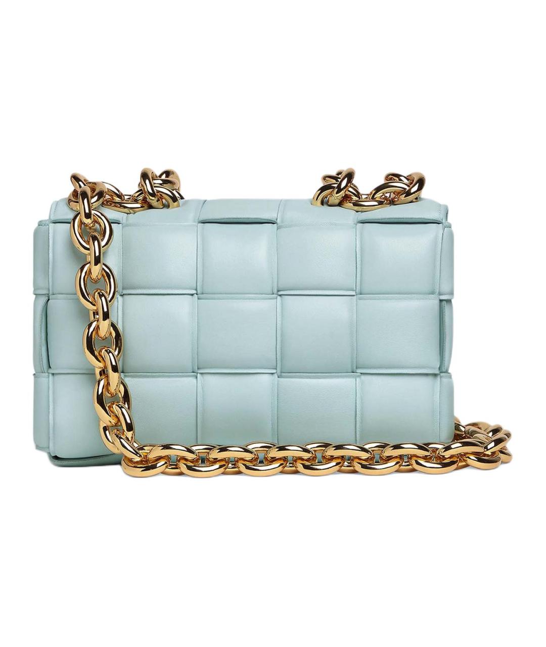 BOTTEGA VENETA Голубая кожаная сумка через плечо, фото 3